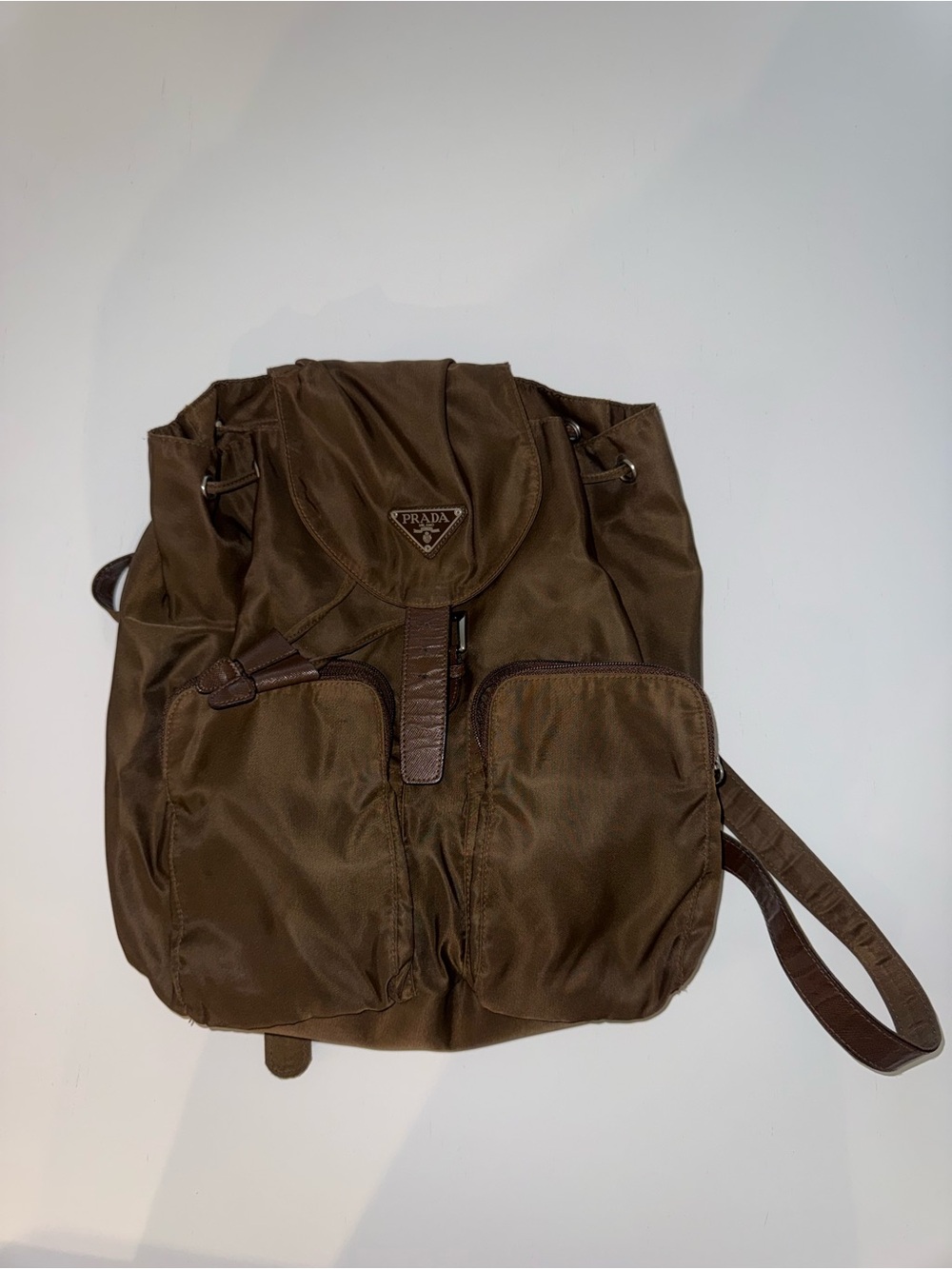 Prada Brown Nylon Backpack